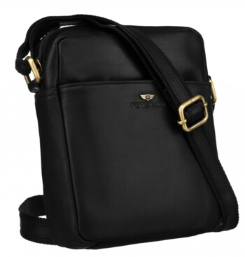 Pánská kožená crossbody taška černá - Peterson Kadri
