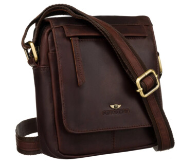 Pánská kožená crossbody taška hnědá - Peterson Maxin