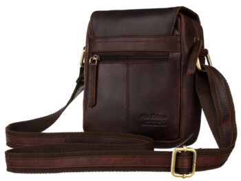 Pánská kožená crossbody taška hnědá - Peterson Maxin