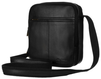 Pánská kožená crossbody taška černá - Peterson Wyatt