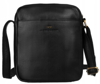 Pánská kožená crossbody taška černá - Peterson Wyatt