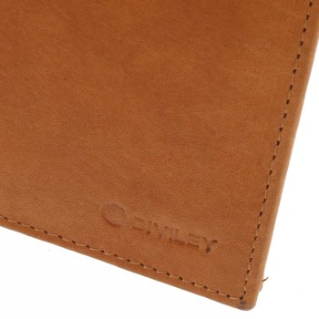 Pánská pevná kožená peněženka koňaková - Diviley Kainat