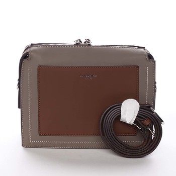 Dámská crossbody kabelka taupe - David Jones Brite