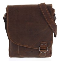 Pánská kožená taška khaki - Greenwood Maroon