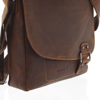Pánská kožená taška khaki - Greenwood Maroon
