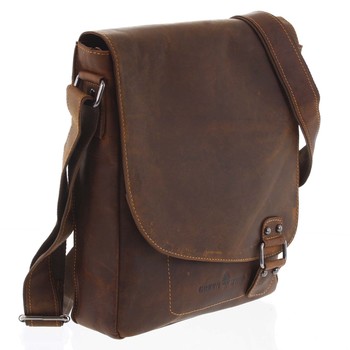 Pánská kožená taška khaki - Greenwood Maroon
