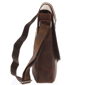 Pánská kožená taška khaki - Greenwood Maroon
