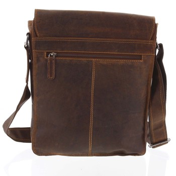 Pánská kožená taška khaki - Greenwood Maroon