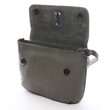 Dámská kožená crossbody kabelka tmavě zelená - ItalY Porta