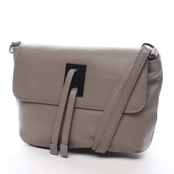 Dámská kožená crossbody kabelka taupe - ItalY Porta