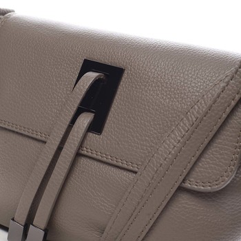 Dámská kožená crossbody kabelka taupe - ItalY Porta