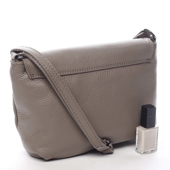 Dámská kožená crossbody kabelka taupe - ItalY Porta