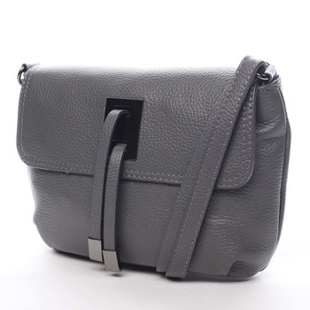 Dámská kožená crossbody kabelka šedá - ItalY Porta