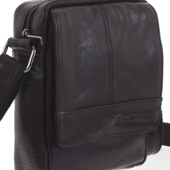 Pánská kožená crossbody taška na doklady černá - SendiDesign Niall