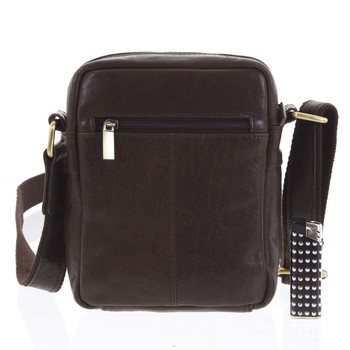 Pánská kožená crossbody taška na doklady tmavě hnědá - SendiDesign Niall