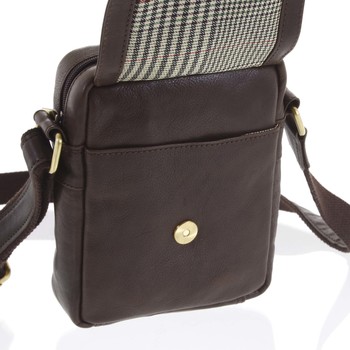 Pánská kožená crossbody taška na doklady tmavě hnědá - SendiDesign Niall
