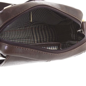 Pánská kožená crossbody taška na doklady tmavě hnědá - SendiDesign Niall