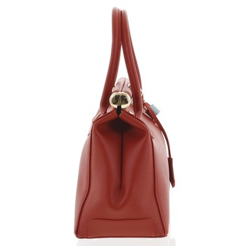 Luxusní dámská kožená kabelka do ruky červená - ItalY Hyla