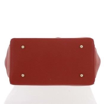 Luxusní dámská kožená kabelka do ruky červená - ItalY Hyla