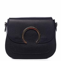 Dámská kožená crossbody kabelka černá - ItalY Pretty