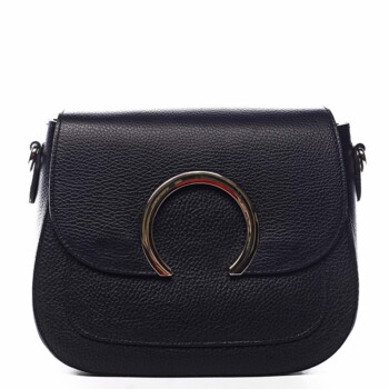 Dámská kožená crossbody kabelka černá - ItalY Pretty