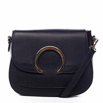 Dámská kožená crossbody kabelka černá - ItalY Pretty