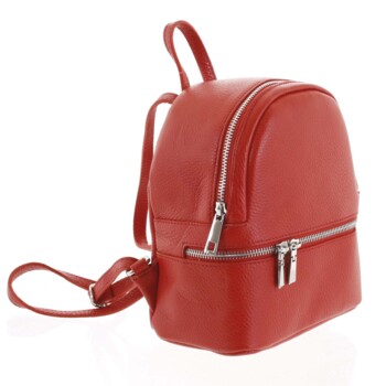 Dámský kožený batůžek červený - ItalY Rocme